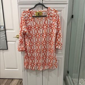 Chic Orange and White Women's Tunic
